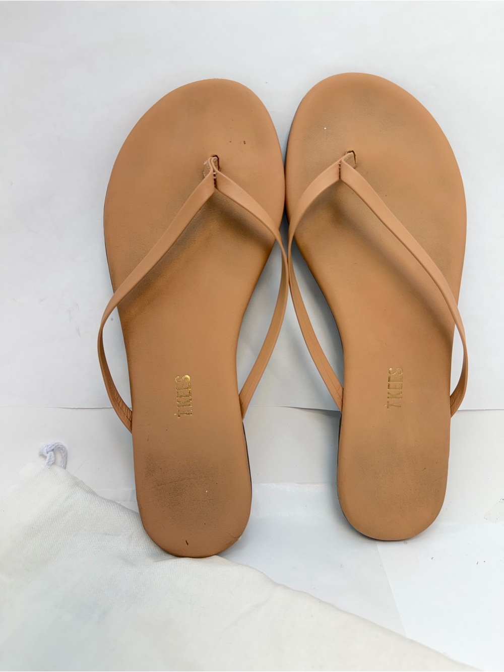 TKEES Foundations Matte Flip Flop in Nude Beach cream pink sandal leather - Picture 2 of 5
